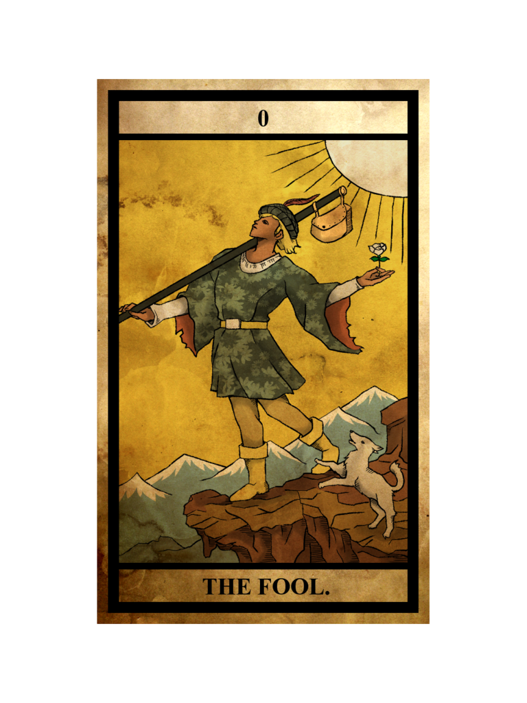 タロットカード 愚者 The Fool のイラスト|自由と新しい始まりの象徴